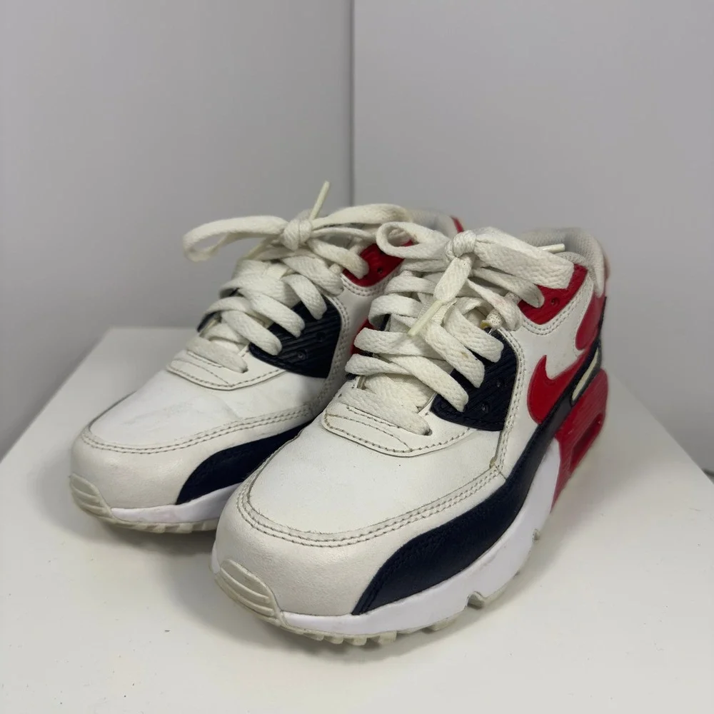 Nike Air Max 90 Leather PS Kids Size 4Y White Dusted Clay Sneakers 833414-107